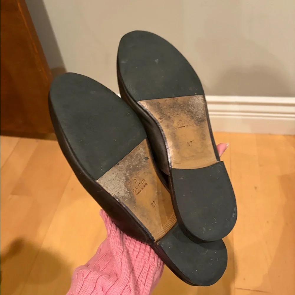 Gucci Dark Brown Leather Princetown Loafers - Picture 4 of 4